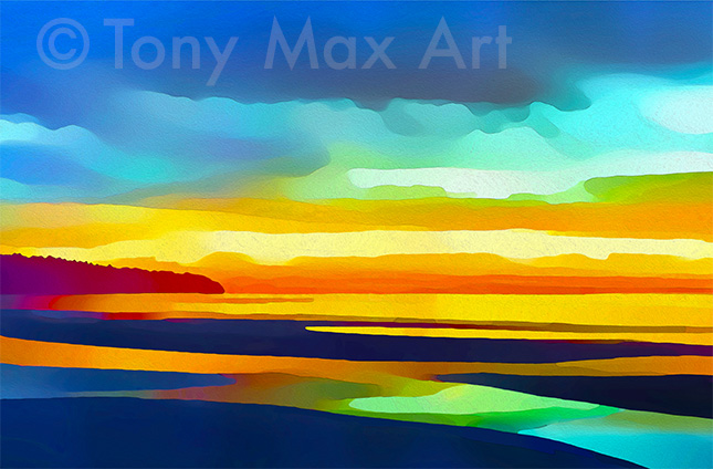 "Pacific Reflections – Horizontal" – B. C. coastal prints by artist Tony Max