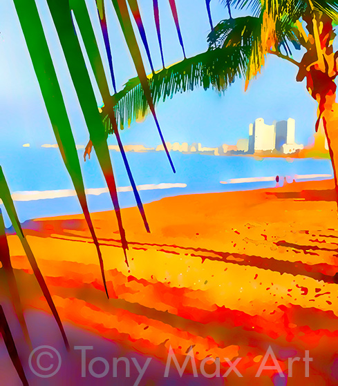 "Palm Fronds – Simple" – tropical fine art by Tony Max