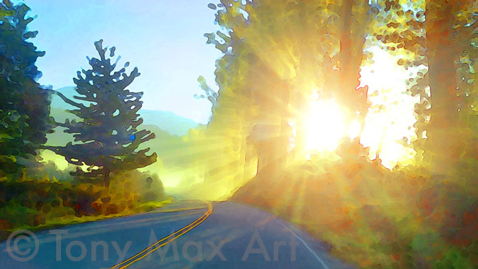 "Pemberton Fog – Radiance" – BC art prints by artist painter Tony Max