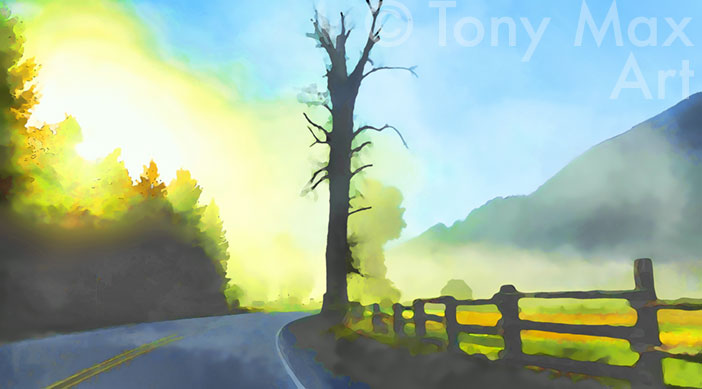 "Pemberton Pasture in Fog" – Sea to Sky art by artist Tony Max