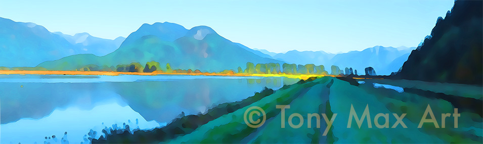 "Pitt Reserve – Converging Lines" – Fraser Valley fine art prints by Tony Max
