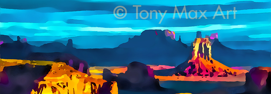 "Southwest Art 2 – Panorama Extreme" – Arizona landscape art and Utah landscape art by Tony Max