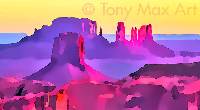 "Southwest Art 3 – Detail" – Arizona paintings and Utah paintings, mesa art