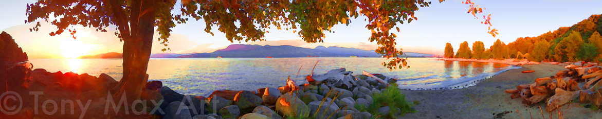 Spanish Banks Sunset (Long) - Spanish Banks art prints by Tony Max