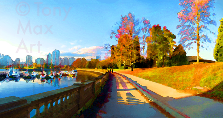 Stanley Park - Rounding a Corner - Vancouver Fine Art Prints by artist Tony Max