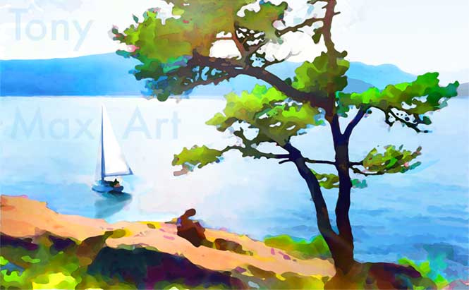 "Summer Recreation – Impressionist" -  Classic Canadian art prints by artist Tony Max
