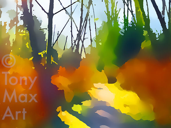 "Sunny Park Path (Close-up Simple)" - B. C. art by artist Tony Max