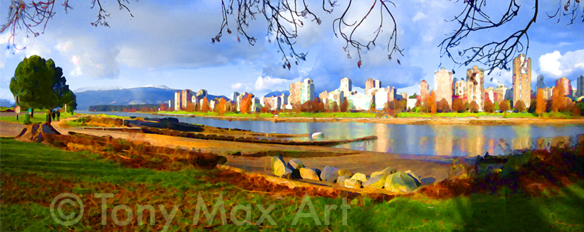 Towers at English Bay - Vancouver Art Prints and BC Art Prints by artist Tony Max