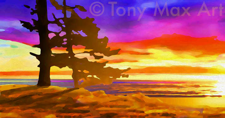 "West Coast – Sensational Seascape – Short" – contemparary Canadian landscape paintings by painter Tony Max