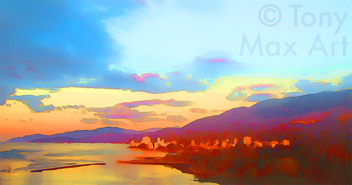 "West Van From Lions Gate" &ndash; Horizontal - Vancouver visual art by artist Tony Max