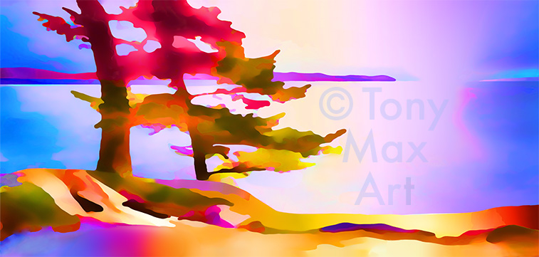 "West Winds – Panorama" – Canadian oceanscape paintings by master painter Tony Max