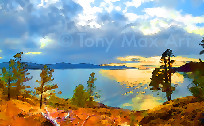 "Western Shores – Gentle Waves" – Canadian maritime art by painter Tony Max