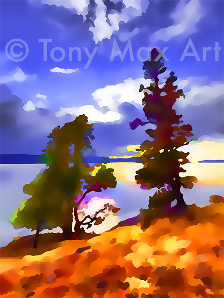 "Western Shores – Unusual LIght" –  British Columbia visual art prints by artist Tony Max