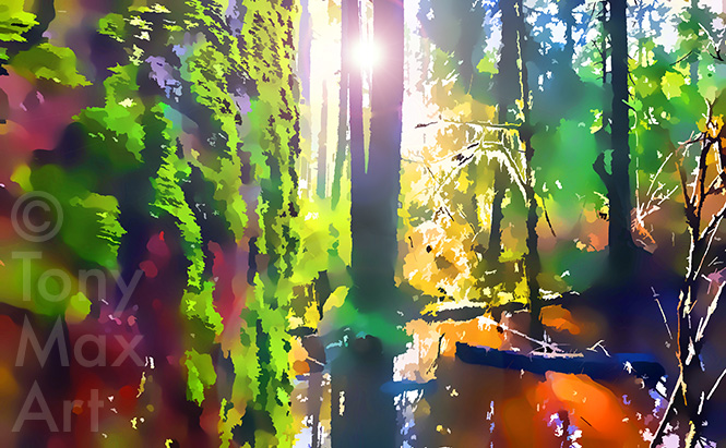 "Rainy Season – Horizontal" – Canadian landscape art by master painter Tony Max