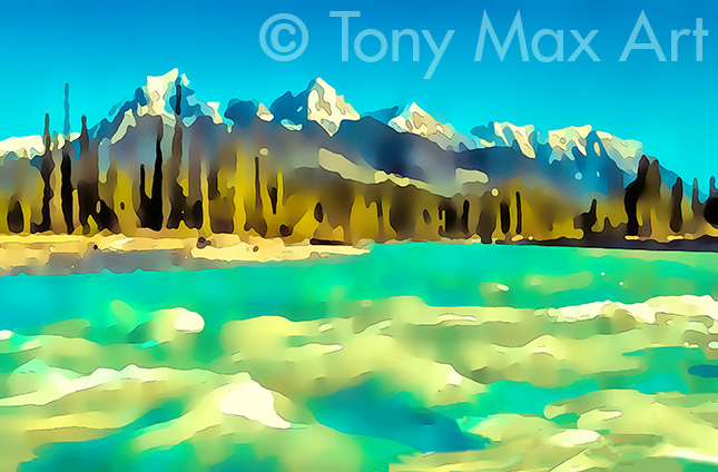 "Wild River 8" classic Canadian nature art by Tony Max artist