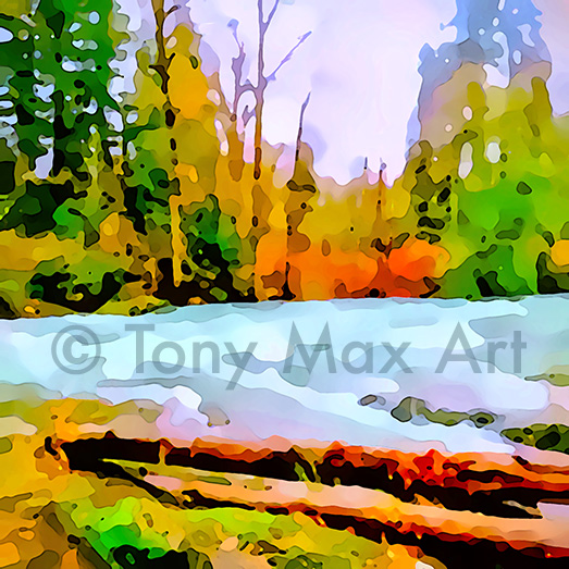 "Wild River 9" &ndash; Classic Canadian landscape art by painter Tony Max