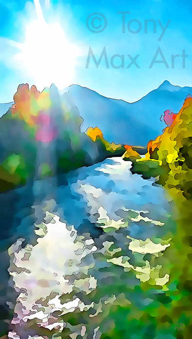 "Wild Western River" – BC paintings by artist Tony Max