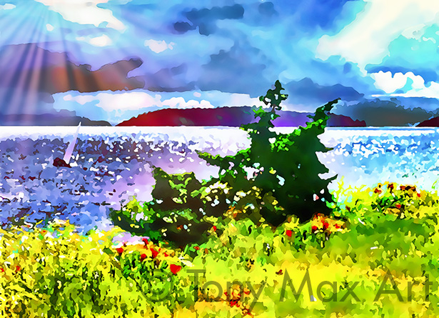 "Windswept – Horizontal" – Canadian maritime art by artist Tony Max