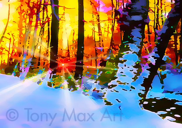 "Winter Creek 1 – Narrow" – British Columbia art by artist Tony Max