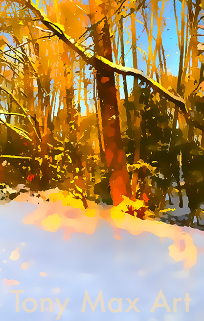 "Winter Landscape 2 – Closeup" – British Columbia coastal art by artist Tony Max
