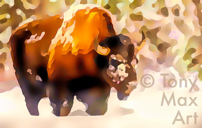 "Wood Bison" &ndash; wildlife by artist Tony Max