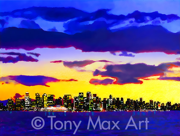 Dramatic Sunset - North Vancouver art prints by BC artist Tony Max